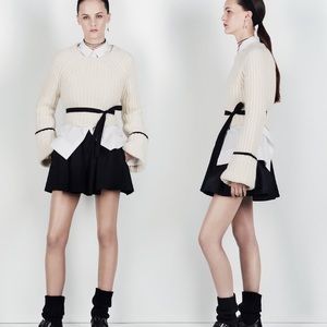 NWT white zara cashmere cropped sweater, sz. M